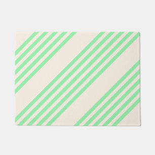 Paillasson Vert et beige cinq rayures motif