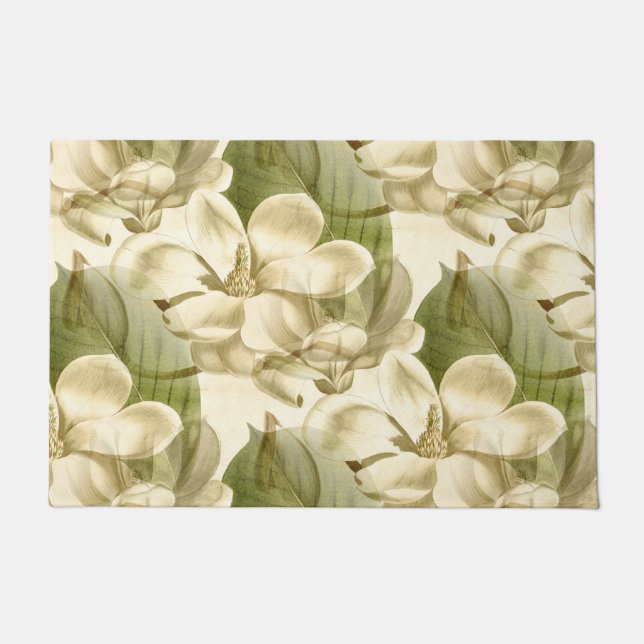 Paillasson vert floral de magnolia (Devant)