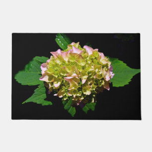 Paillasson Vert jaune rose Hydrangea rose fleur jaune rose