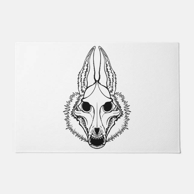 Paillasson Veste noire Peau simple mat de porte (Devant)