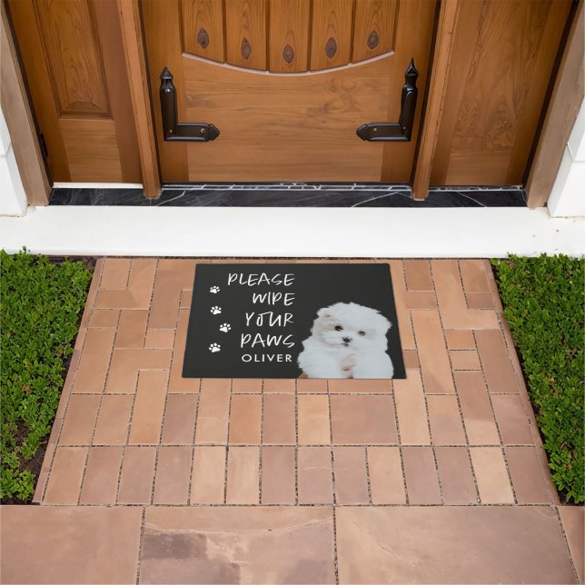 Paillasson veuillez essuyer vos pattes chien photo doormat (De plein air)