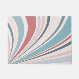 Paillasson Vibes rétro colorées en rose, bleu et gris
