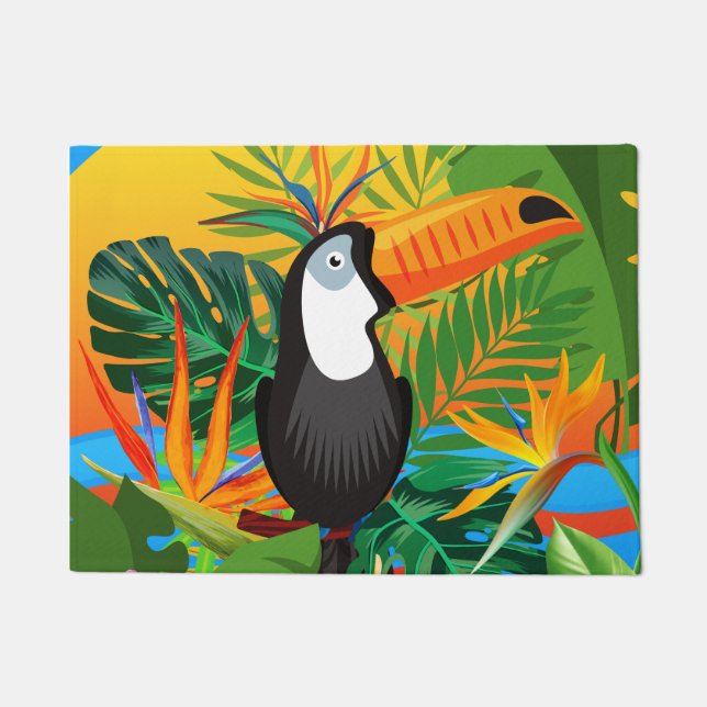 Paillasson Vibrant Toucan Tropical Rainforest Doormat (Devant)
