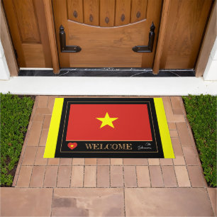 Paillasson Vietnam & Vietnamien Flag house mat/sports Welcome