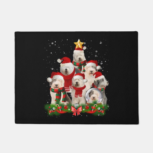 Paillasson Vieux anglais Chien de chien de chien de Noël Chie (Devant)