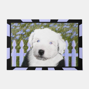 Paillasson Vieux anglais Sheepdog Puppy Peinture - Chien Art