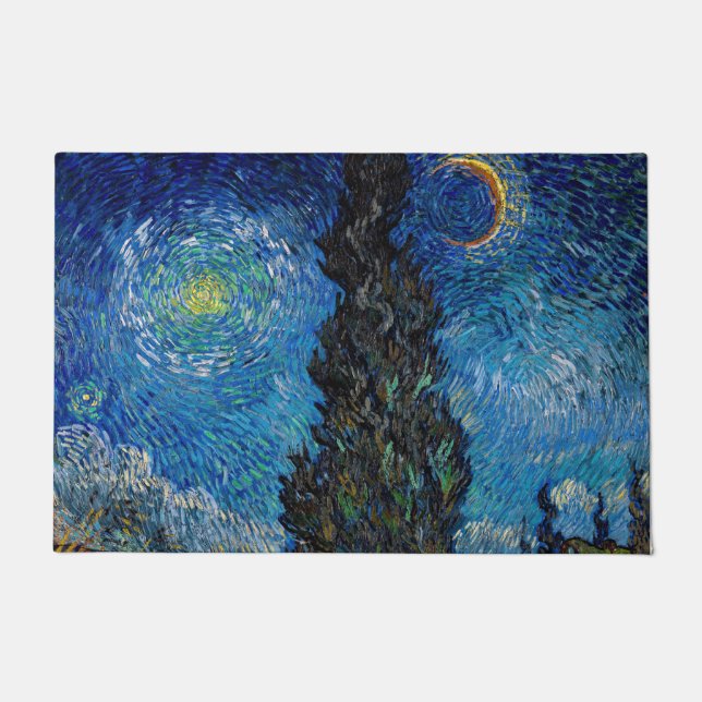Paillasson Vincent van Gogh - Route avec Cypress et Star (Devant)