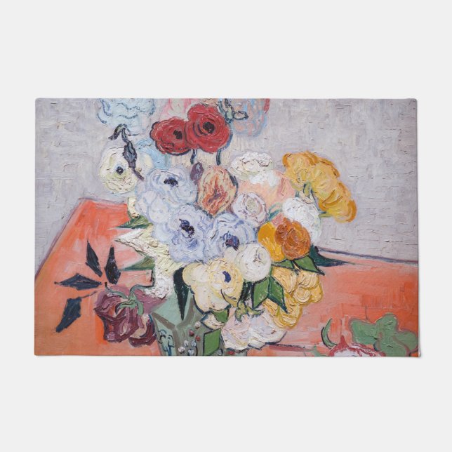 Paillasson Vincent van Gogh - Vase avec Roses et anémones (Devant)