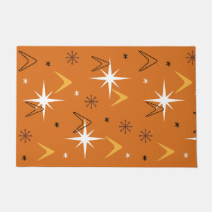 Paillasson Vintage 1950 Boomerangs Stars Orange