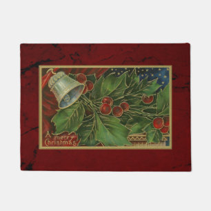 Paillasson Vintage Christmas Holly et Silver Bells