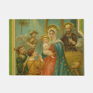 Paillasson Vintage Edwardian Era Nativity Christmas Card