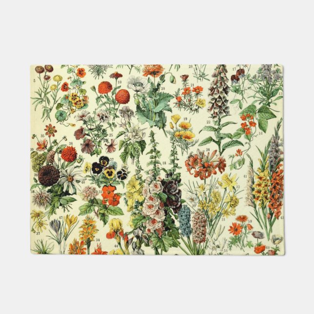 Paillasson Vintage Flowers Old Illustration Art (Devant)