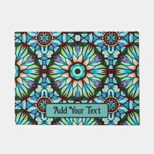 Paillasson Vintage Look Floral dans Pastel Blues avec votre t