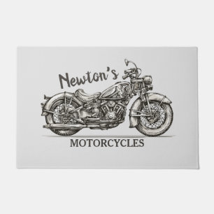 Paillasson Vintage Motocyclette NOM PERSONNALISÉ Garage pour