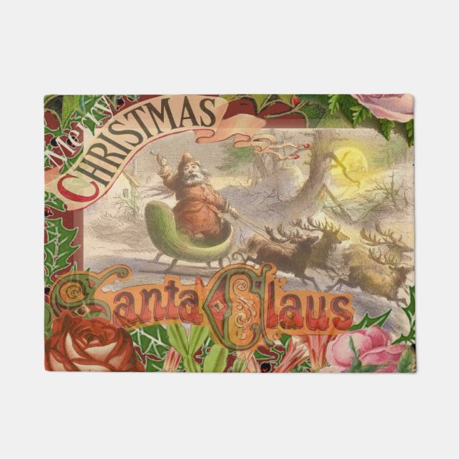 Paillasson Vintage Noël Père Noël Sleigh (Devant)