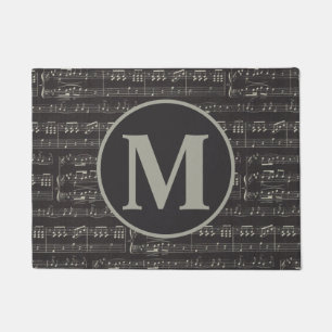 Paillasson Vintage note de musique noire Motif Monogram
