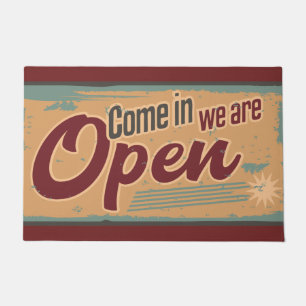 Paillasson Vintage panneau d'affaires rétro café garage rouge