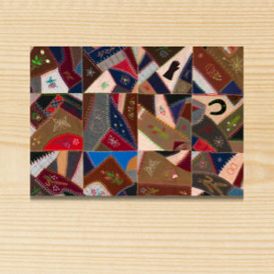 Paillasson Vintage Patchwork Crazy Quilt Motif Porte Mat
