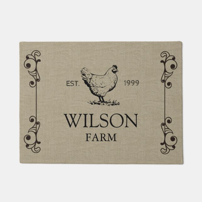 Paillasson ⎢ vintage Porte personnalisée (Devant)