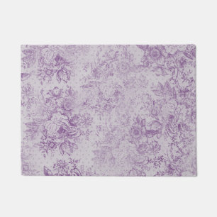 Paillasson violet rustique, chic shabby, fleurs de lavande pâ