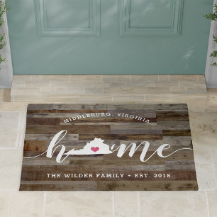 Paillasson Virginia Home State Personalized Wood Look