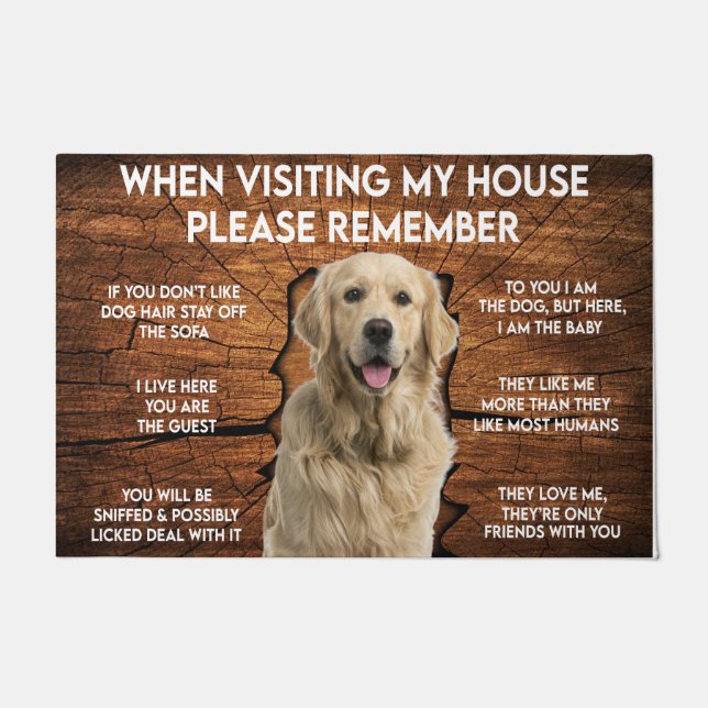 Paillasson Visiter Ma Maison Souvenez-vous, Labrador Retrieve (Devant)