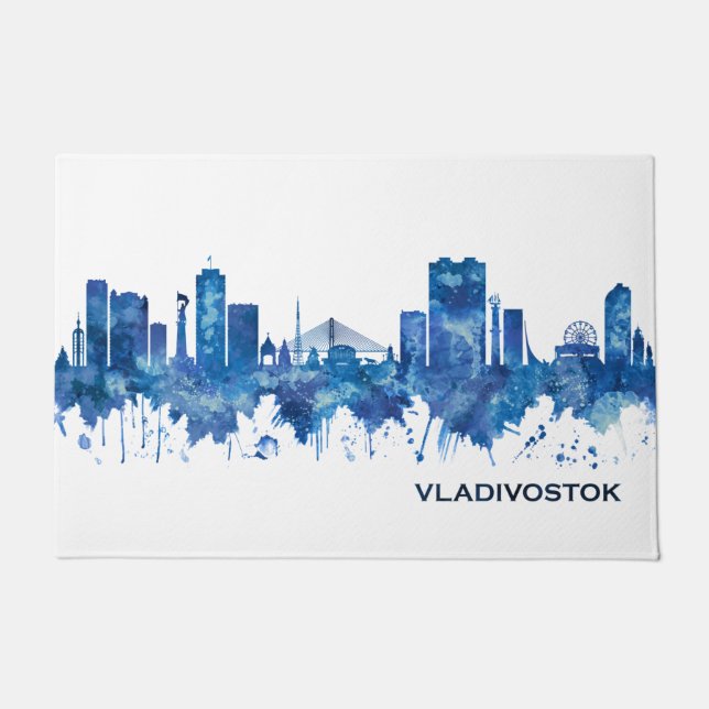 Paillasson Vladivostok Russia Skyline Blue (Devant)