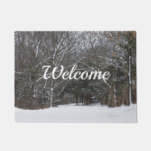 Paillasson Voie couverte de neige - Peinture de bienvenue
