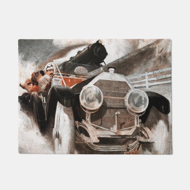 Paillasson Voiture contre train par William Harnden Foster (Devant)