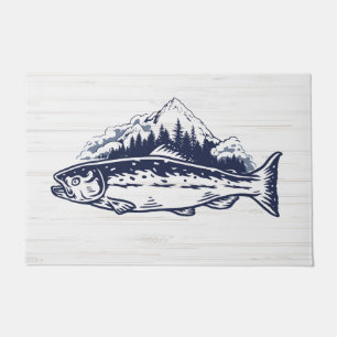 Paillasson Voler Pêche Art Truite Designs Vintages
