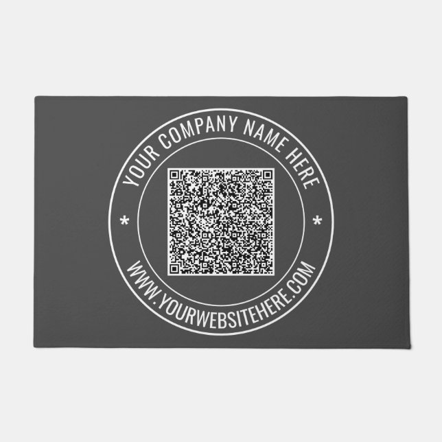 Paillasson Votre code QR Info Texte Portefeuille de promotion (Devant)