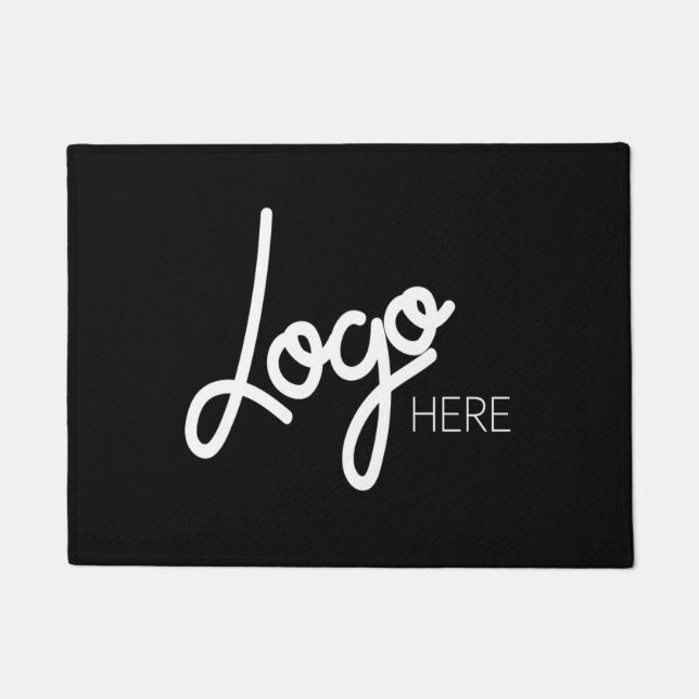 Paillasson Votre logo d'entreprise Élégant Noir moderne (Devant)