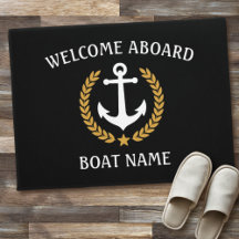 Votre nom de bateau Ancre Laurel Bienvenue à bord 