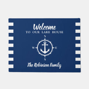 Paillasson Votre Nom De Famille Lake House Ancre Compass
