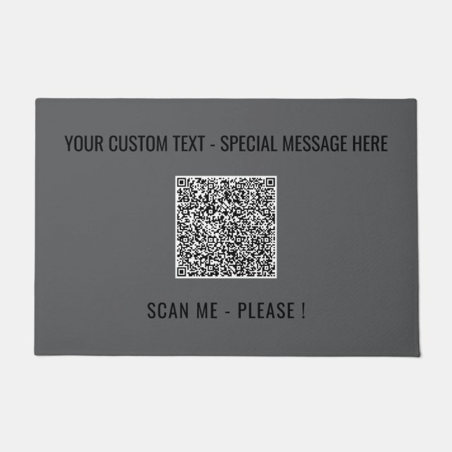 Paillasson Votre QR Code Scan personnalisé Texte mat Choisir  (Devant)