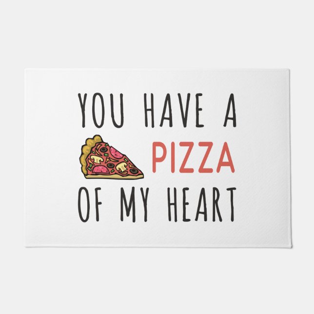 Paillasson Vous avez une pizza de mon coeur (Devant)