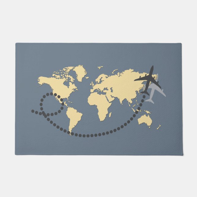 Paillasson Voyageons l'illustration du monde (Devant)