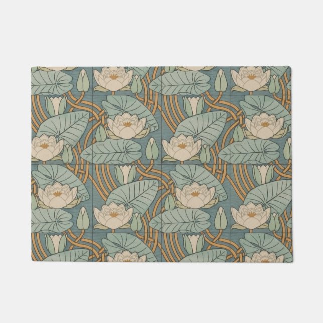 Paillasson Water Lys Lily Art Nouveau Nature (Devant)