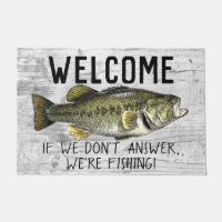 Welcome Bass Fishing Funny Cottage Famille
