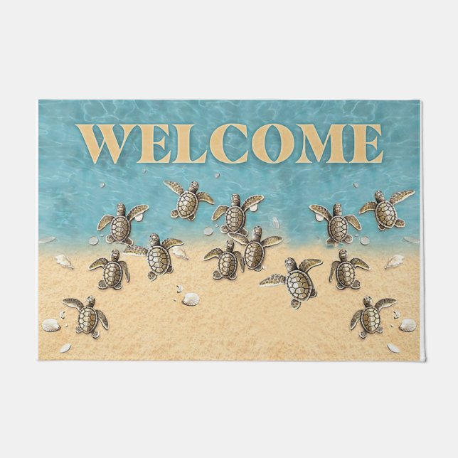 Paillasson Welcome Cute Sea Turtle (Devant)