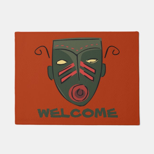 Paillasson Welcome Mat, Tiki Bar, modifier le texte Doormat (Devant)