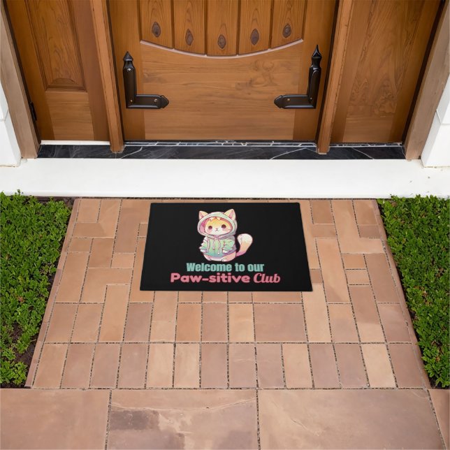 Paillasson Welcome to our Paw‑sitive Club - cute cat lover (De plein air)
