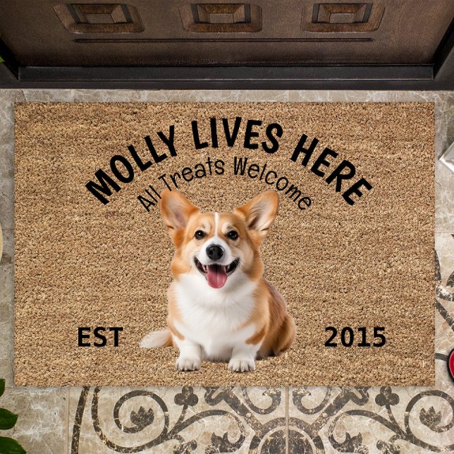 Paillasson Welsh Corgi - mat Amoureux des chiens personnalisé (Créateur téléchargé)