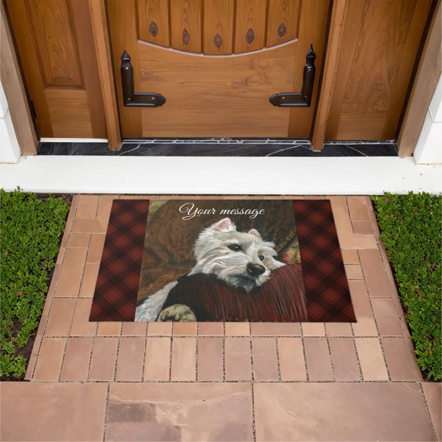 Paillasson Westie sur canapé (De plein air)