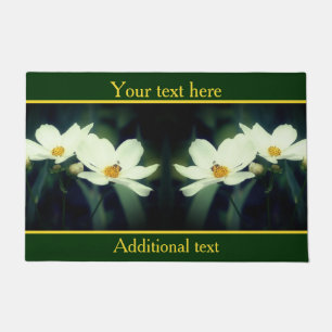 Paillasson White Cosmos Flowers With Bee Personalized