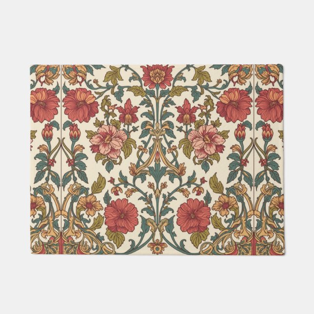 Paillasson William Morris Antique Honeysuckle Floral Pattern (Devant)