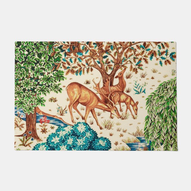 Paillasson William Morris Deer par une tapisserie de Brook be (Devant)