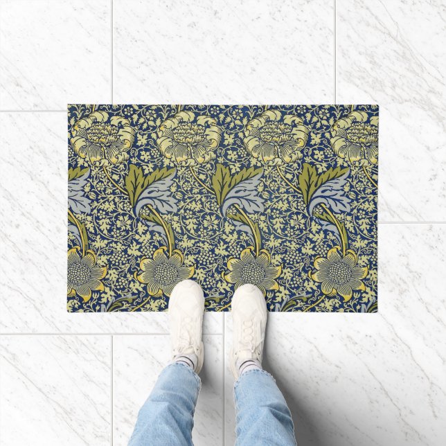 Paillasson William Morris Kennet Fond d'écran Floral Bleu (Intérieur)