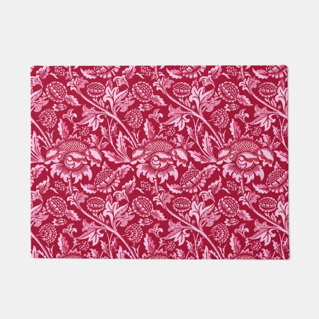Paillasson William Morris Sunflowers, Bourgogne et rose (Devant)