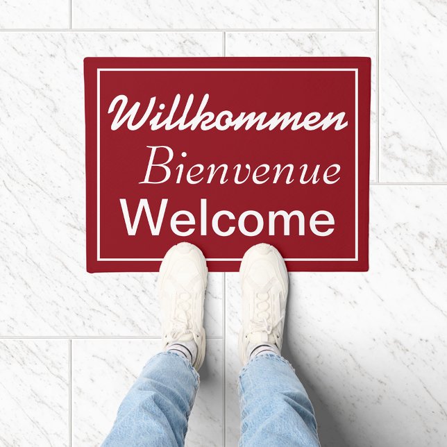Paillasson Willkommen Bienvenue Portail multilingue Bienvenue (A fun indoor floor mat for theater lovers.)